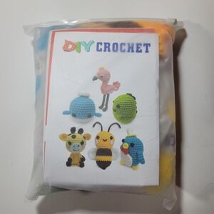 DIY Crochet Kit Beg Animals Flamingo Whale Giraffe Bee Pguin Craft Yarn Supplies